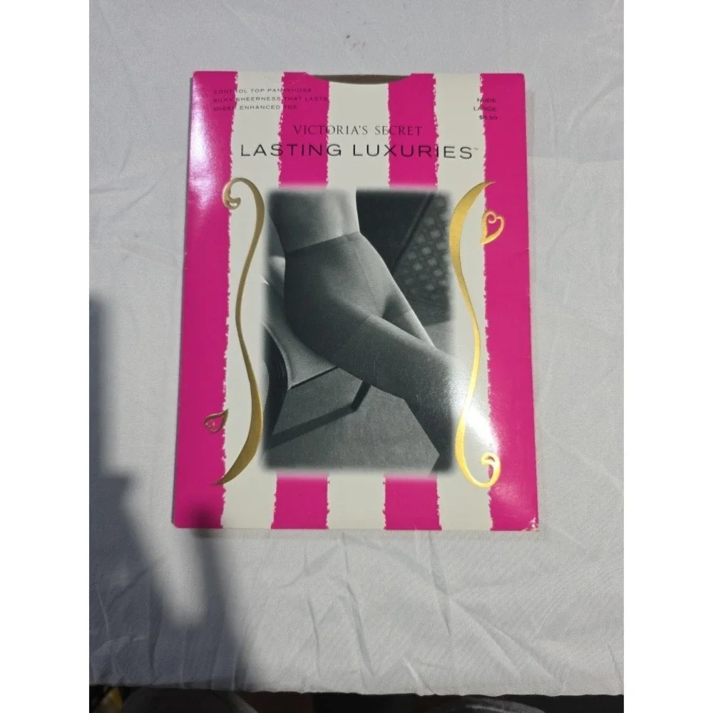 Vintage Victorias Secret Lasting Luxuries Pantyhose Nude Large Control Top
